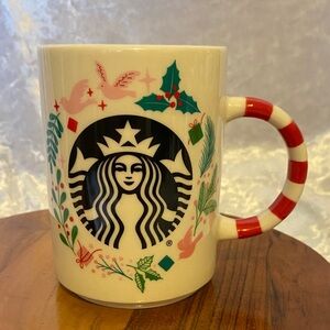 Starbucks Festive Mug with Red and Green Accents